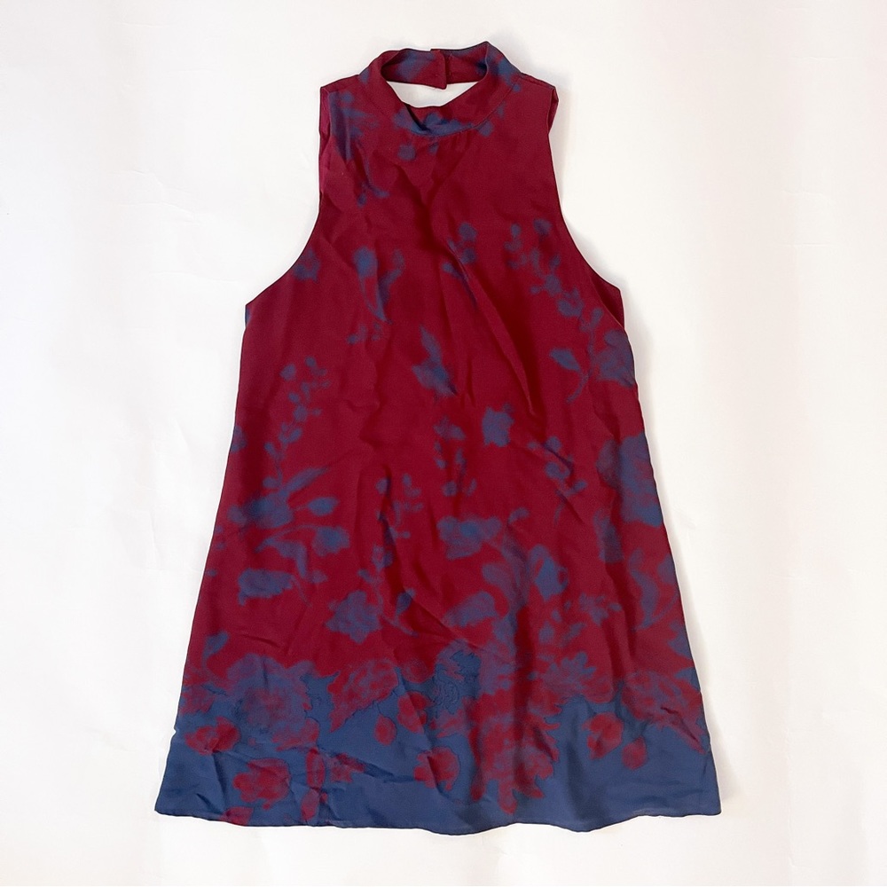 Honey Punch Burgundy & Grey Dress